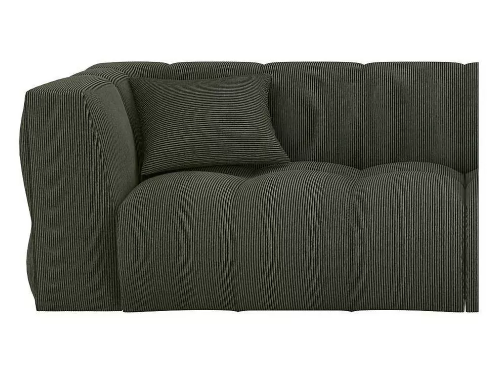Maison Céphy Sofá De 4 Lugares Veludo Canelado Verde - Naemia De Maison Cephy* Sofá De 4 Lugares