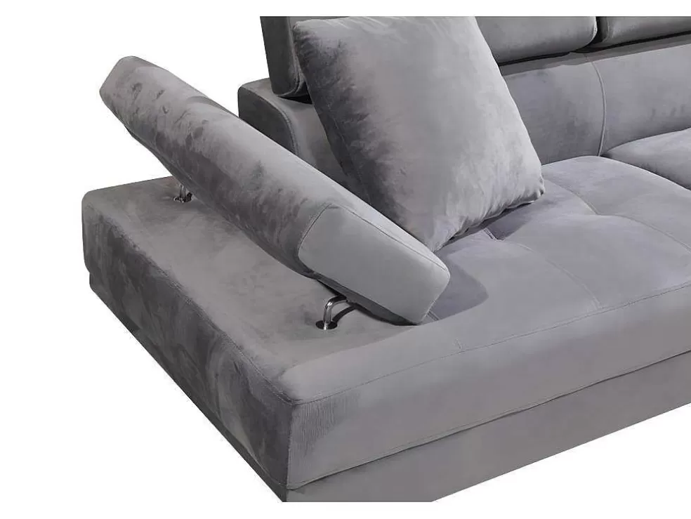 Saldosystocks Sofá De Canto Chaise Longue Executive Cinza 262X190Cm Vista Frontal Lado Direito* Sofá De Canto