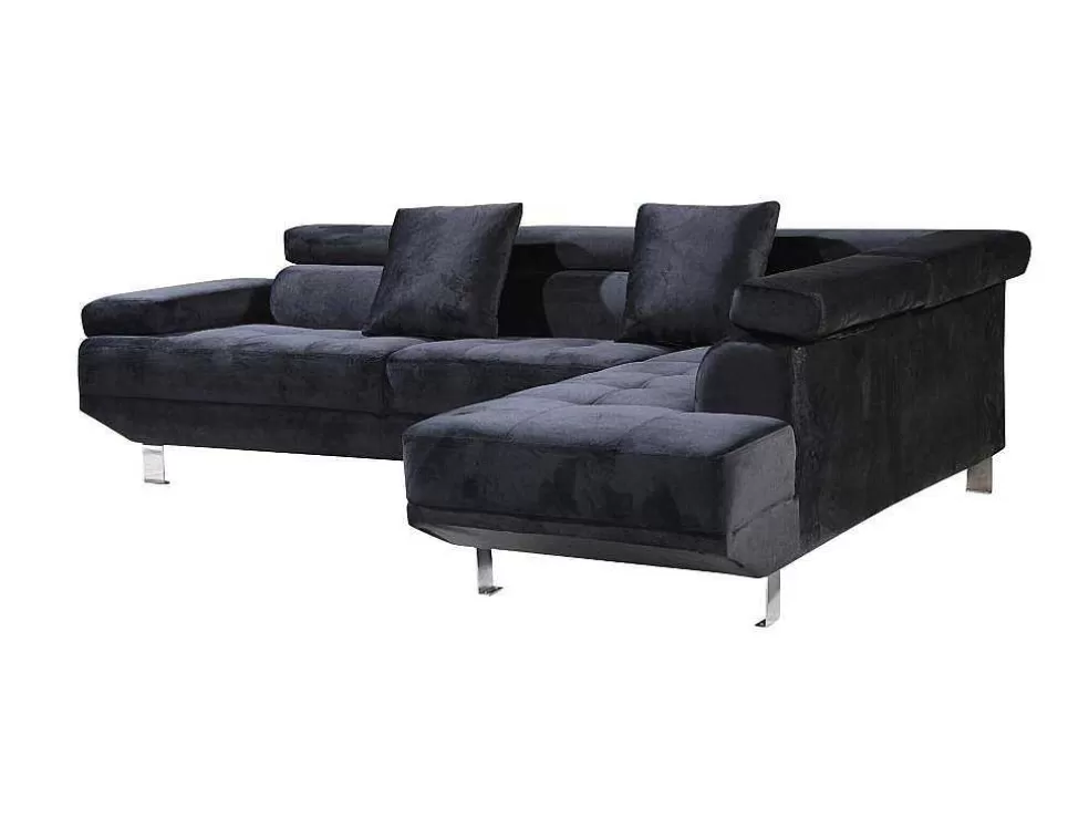 Saldosystocks Sofá De Canto Chaise Longue Executive Preto 262X190Cm Vista Frontal Lado Direito* Sofá