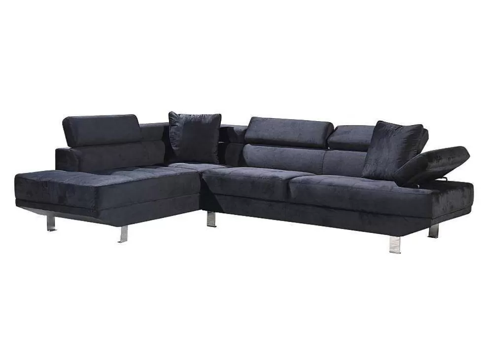 Saldosystocks Sofá De Canto Chaise Longue Executive Preto 262X190Cm Vista Frontal Lado Esquerdo* Sofá De Canto