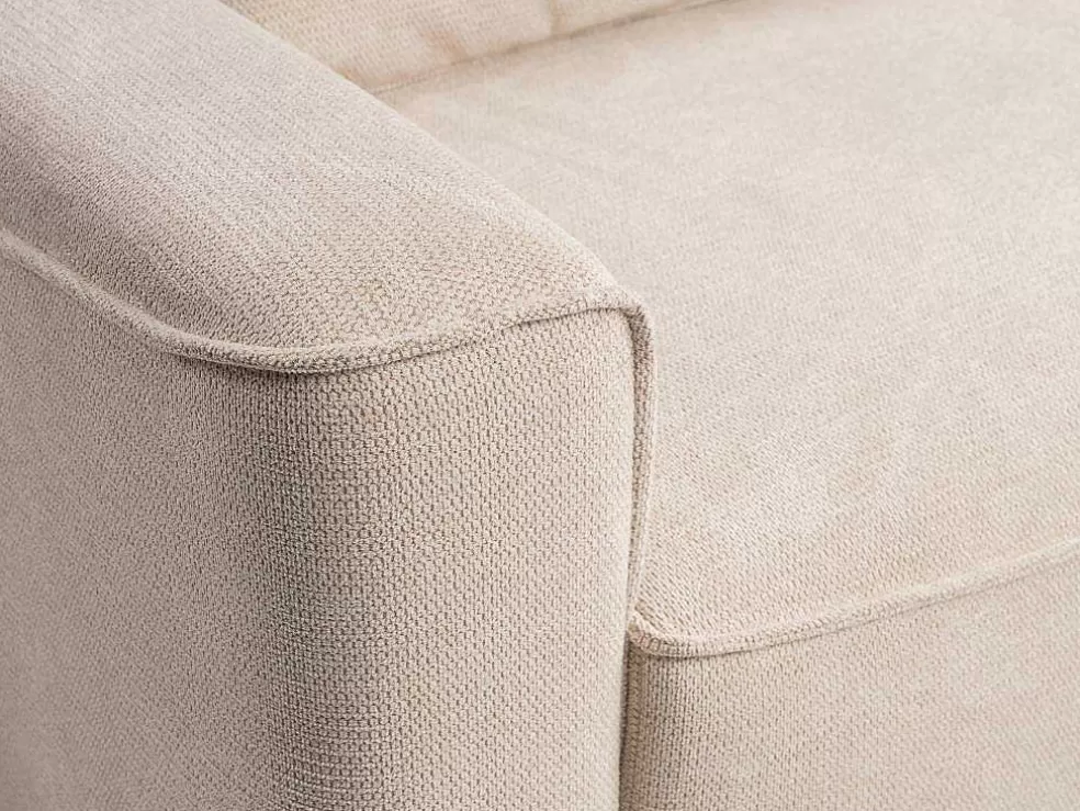 Vente-unique Sofá De Canto Convertivel E Reversivel Em Tecido Texturado Bege - Asturio* Sofá De 4 Lugares