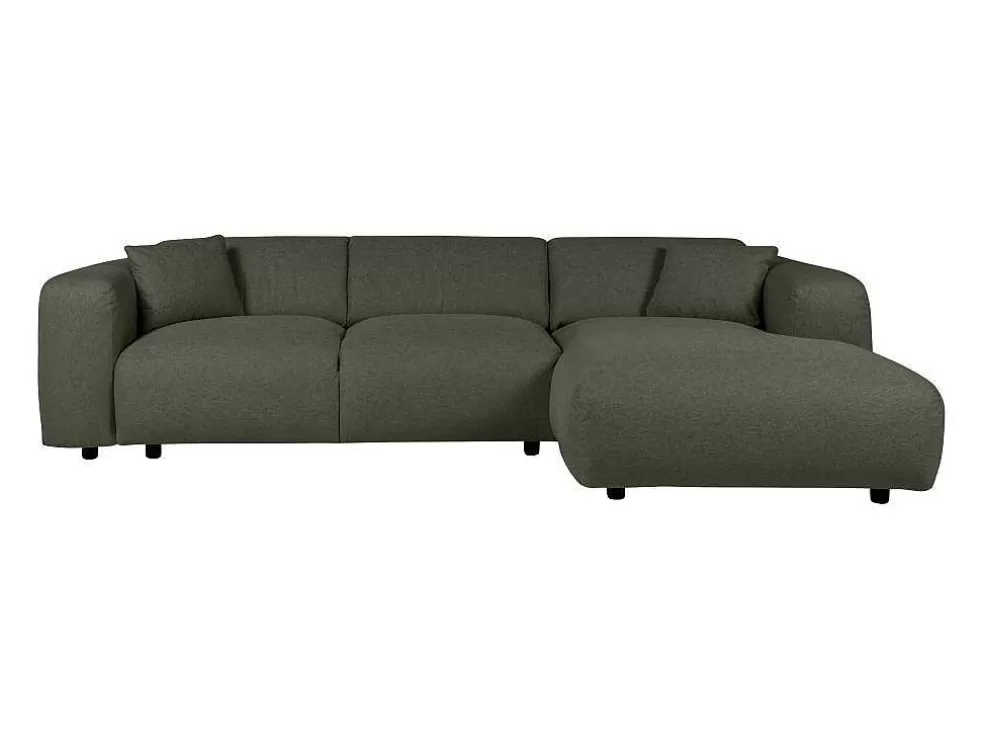 Maison Céphy Sofá De Canto Direito Grande Em Tecido Matizado Verde - Pogni* Promoções Sofás & Poltronas