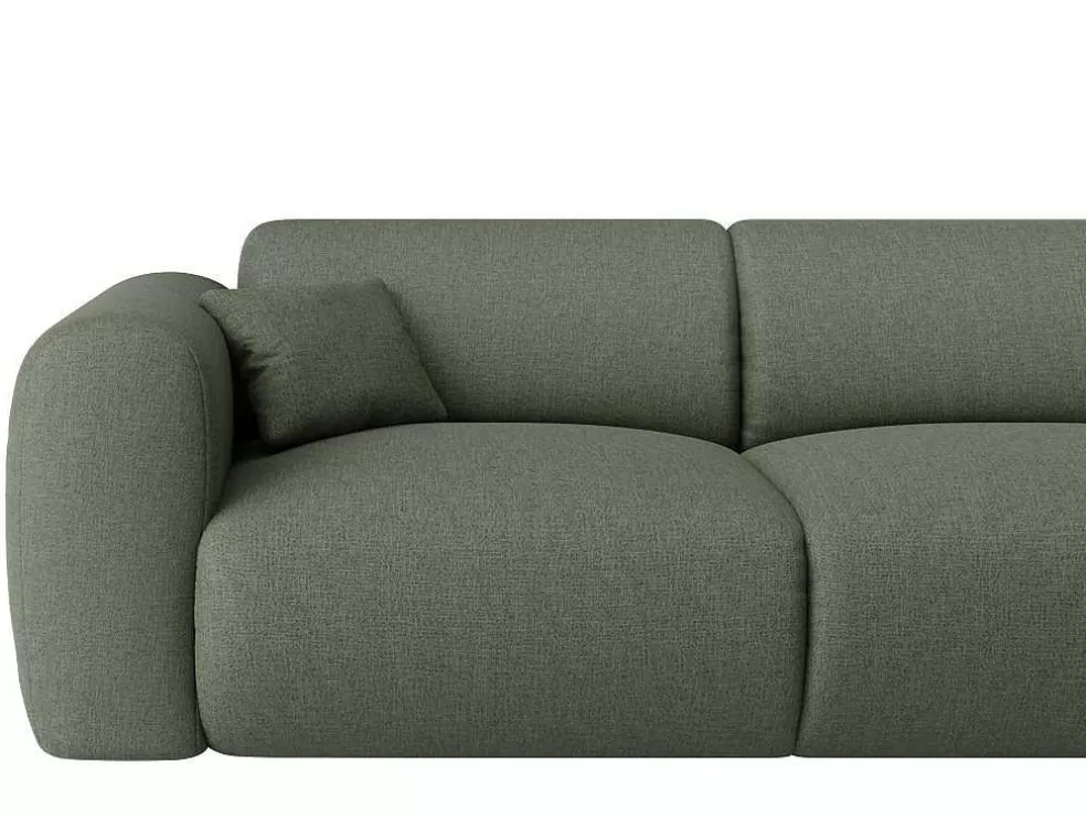 Maison Céphy Sofá De Canto Direito Grande Em Tecido Matizado Verde - Pogni* Promoções Sofás & Poltronas