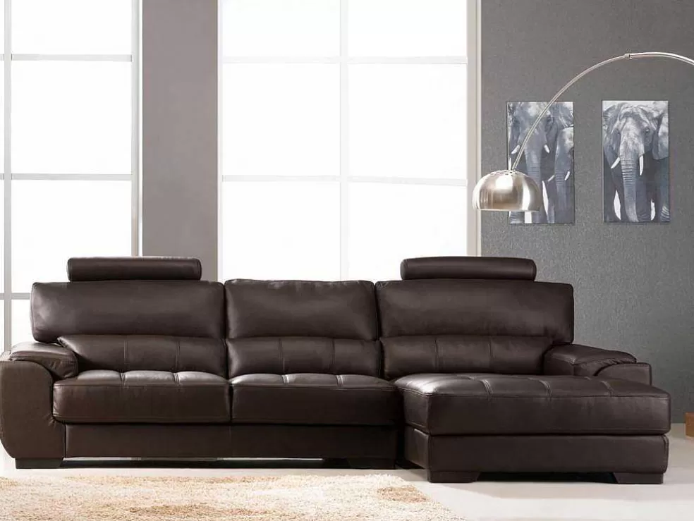 LINEA Sofá Sofá De Canto Em Pele Castanho - Canto Direito - Metropolitan Ii* Promoções Sofás & Poltronas