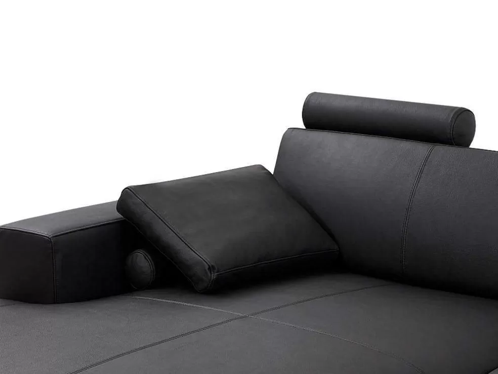 LINEA Sofá Sofá De Canto Panorâmico 7 Lugares Pele De Qualidade Superior Castanho - Canto Direito - Donatello Ii* Promoções Sofás & Poltronas