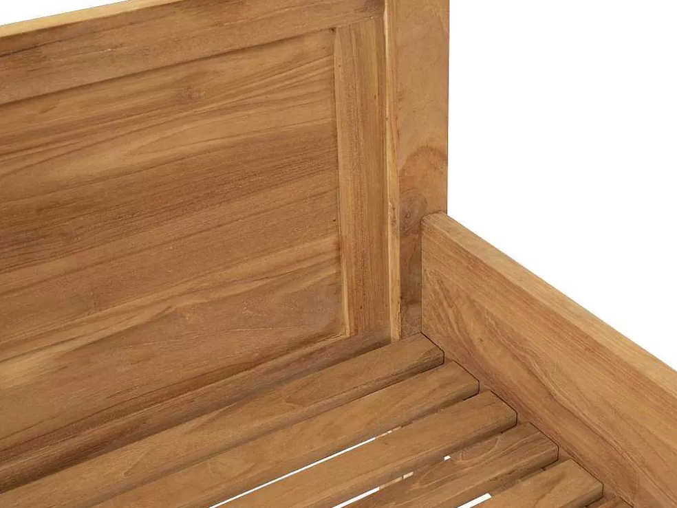MYLIA Sofá De Jardim Com Dossel Em Teca Natural Claro E Cinzento - Ovani* Espreguiçadeira