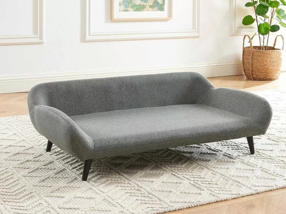 Vente-unique Sofá Para Animais Em Tecido E Pés Em Metal C.99 X L.61 Cm Cinza - Zolia* Acessórios Para Animais De Estimação