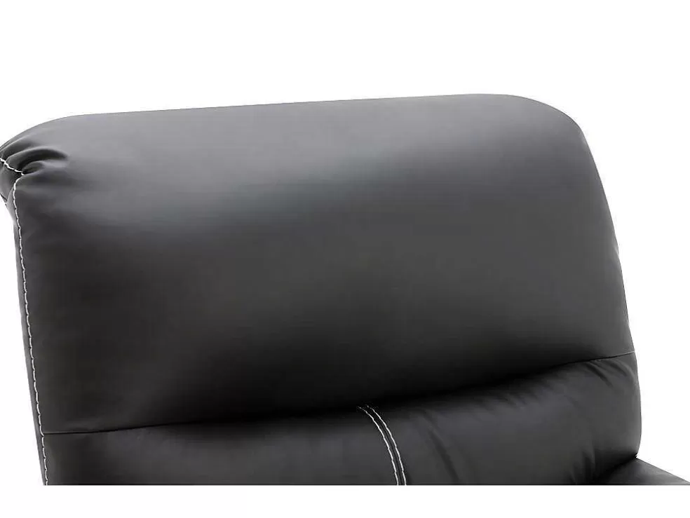 Vente-unique Sofás De 3 + 2 Lugares E Poltrona Articulados Em Pele Sintética Cor Preto - Canby* Conjunto Sofá E Poltrona