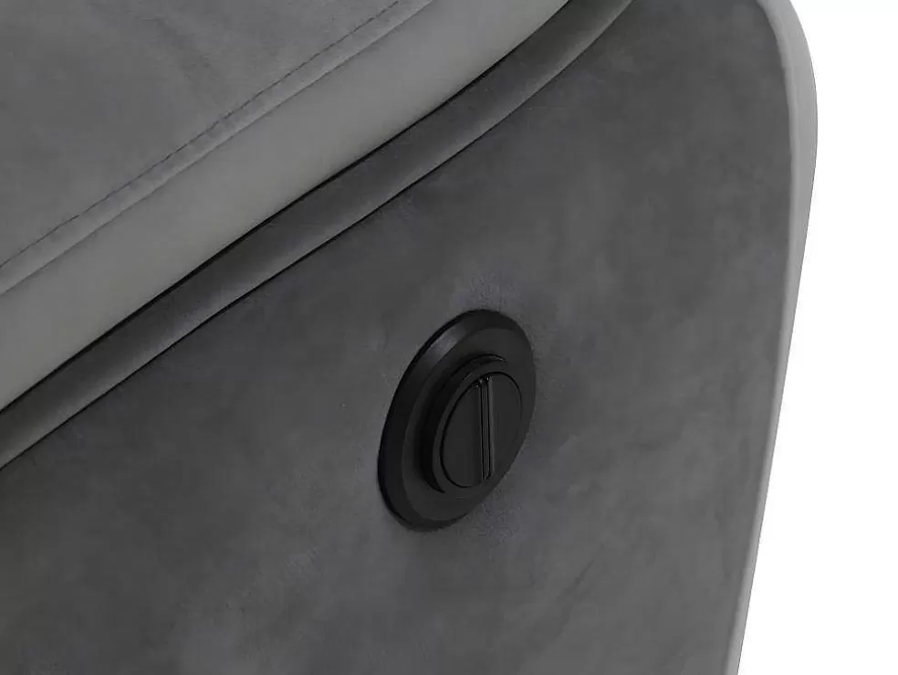 Vente-unique Sofás De 3+2 Lugares Articulados Eletricos Em Veludo - Cinza E Faixas Branco Cru - Metti* Conjunto De Sofá