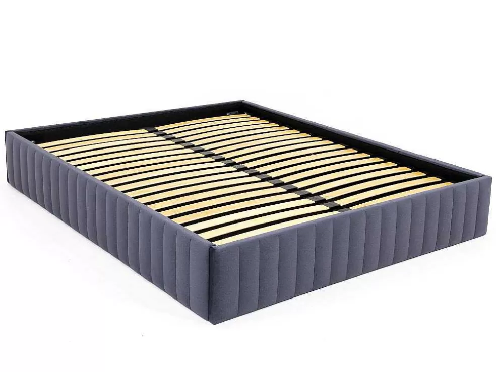 Ysmée Sommier Com Arrumação 140 X 190 Cm Em Veludo Cinzento - Sethi Da Dreamea* Sommier