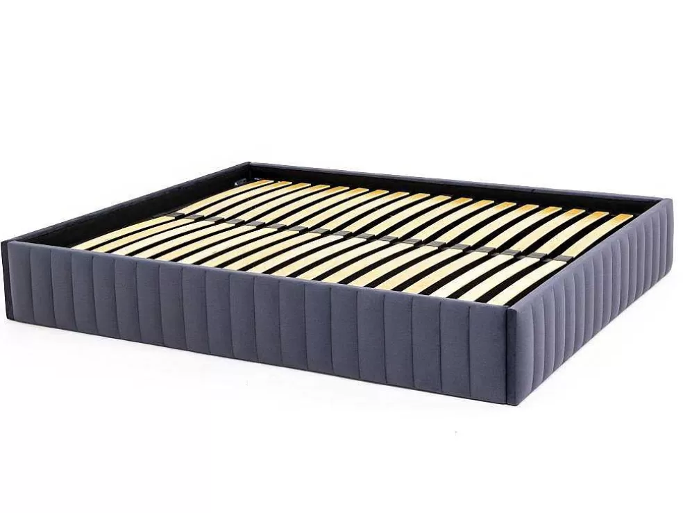 Ysmée Sommier Com Arrumação 140 X 190 Cm Em Veludo Cinzento - Sethi Da Dreamea* Sommier