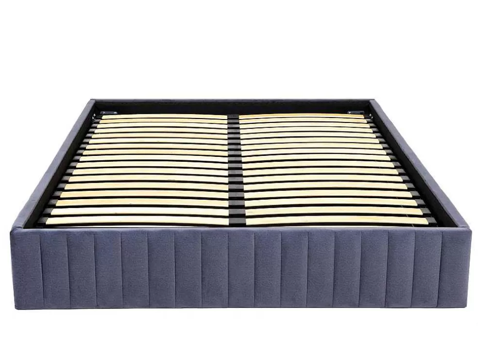 Ysmée Sommier Com Arrumação 140 X 190 Cm Em Veludo Cinzento - Sethi Da Dreamea* Sommier