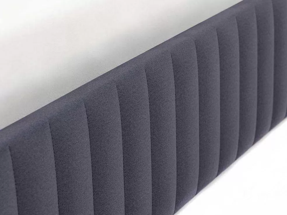 Ysmée Sommier Com Arrumação 140 X 190 Cm Em Veludo Cinzento - Sethi Da Dreamea* Sommier
