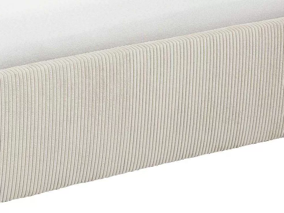 Ysmée Sommier Com Espaco De Arrumação 140 X 190 Cm Em Veludo Canelado Bege - Pontos Da Ysmee* Sommier