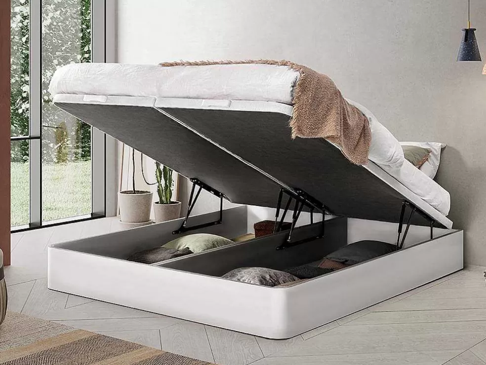 Ysmée Sommier Com Espaco De Arrumação Hestia Da Ysmee Cor Branco Mate De 180 X 200 Cm* Sommier