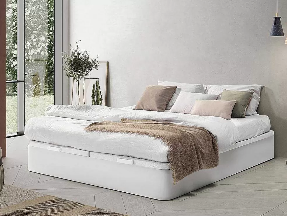 Ysmée Sommier Com Espaco De Arrumação Hestia Da Ysmee Cor Branco Mate De 180 X 200 Cm* Sommier
