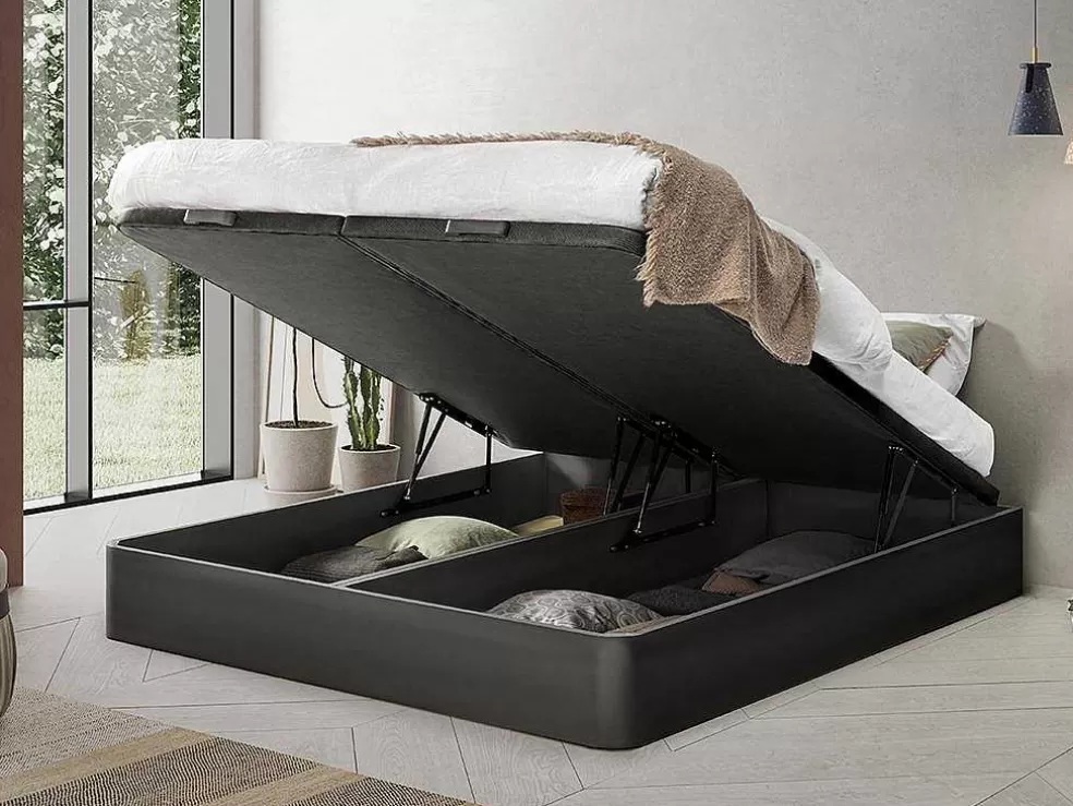 Ysmée Sommier Com Espaco De Arrumação Hestia Da Ysmee Cor Preto Mate De 180 X 200 Cm* Sommier