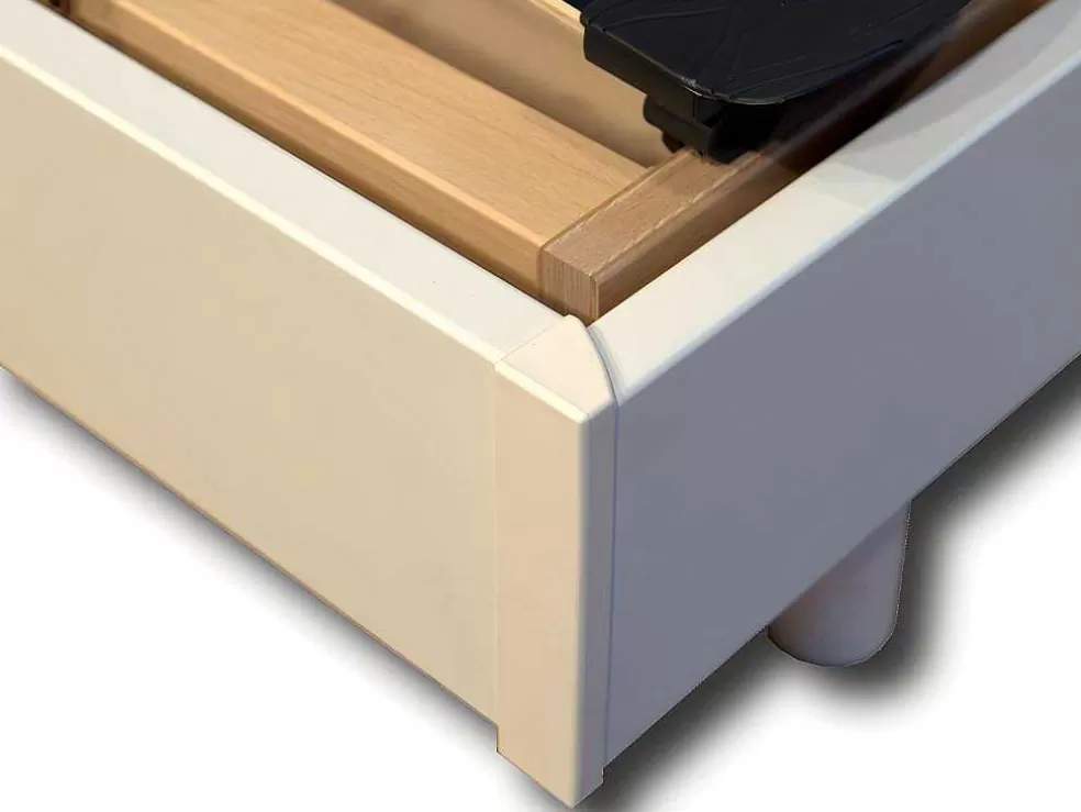 Vente-unique Sommier De Relaxamento Com Ripas Em Camadas - 5 Planeamentos De Cama - Firmeza Regulavel - 90 X 200 Cm - Branco* Sommier