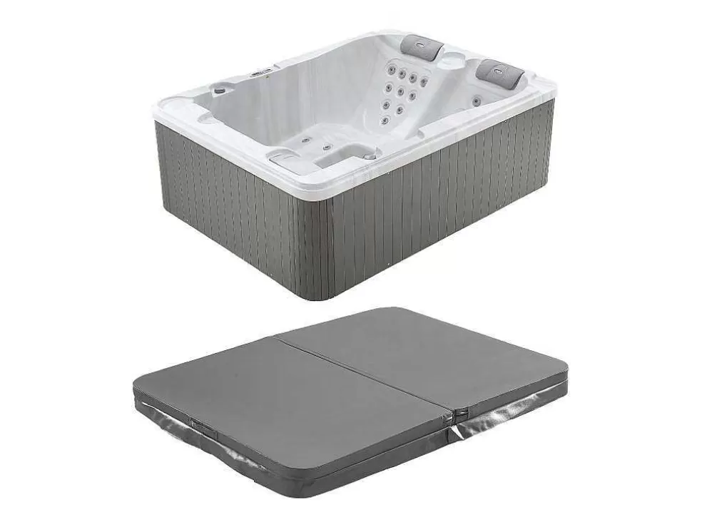 VOGUE SPA Spa De 3 Lugares Branco Perola Com Cobertura, 35 Jatos, C210 X L158 X A73 Cm, Sistema Balboa - Maupiti Iii* Spa Rígido