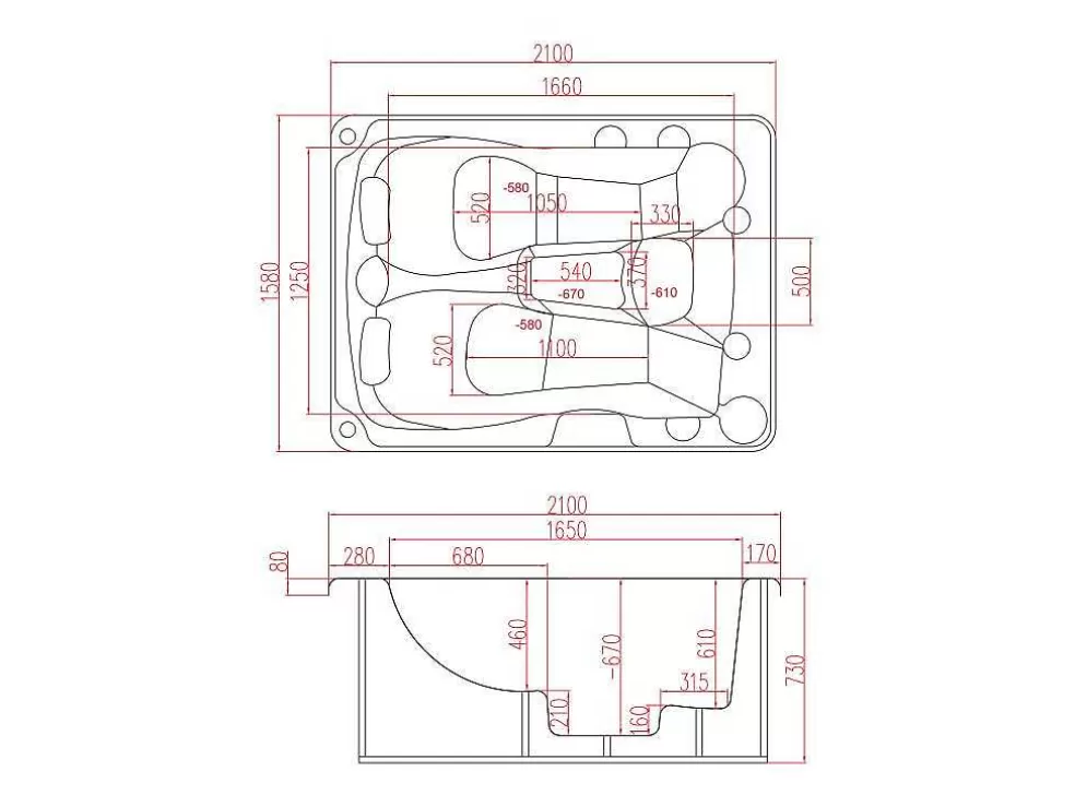 VOGUE SPA Spa De 3 Lugares Branco Perola Com Cobertura, 35 Jatos, C210 X L158 X A73 Cm, Sistema Balboa - Maupiti Iii* Spa Rígido