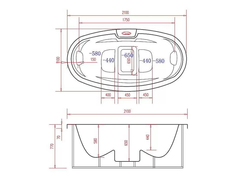 VOGUE SPA Spa De 2 Lugares Branco Perola Com Cobertura, 14 Jatos, C210 X L110 X A74 Cm, Sistema Balboa - Samoa Iv* Spa Rígido