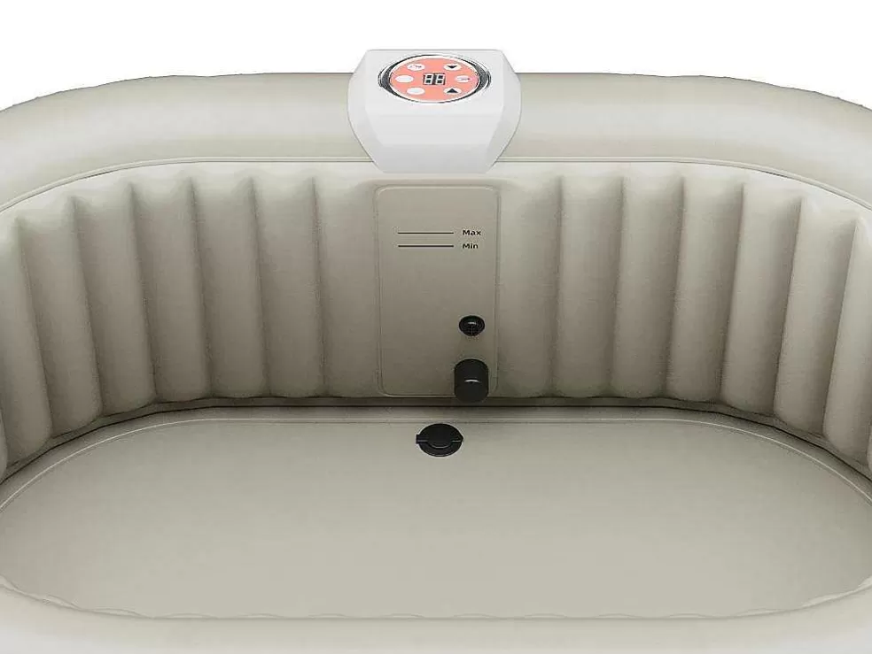VOGUE SPA Spa Insuflável Oval 2 Lugares C190 X L120 X A65 Cm, 90 Jatos De Ar, Taupe E Bege - B-Lucky* Spa Insuflável