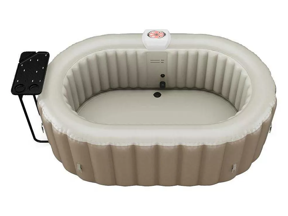 VOGUE SPA Spa Insuflável Oval 2 Lugares C190 X L120 X A65 Cm, 90 Jatos De Ar, Taupe E Bege - B-Lucky* Spa Insuflável