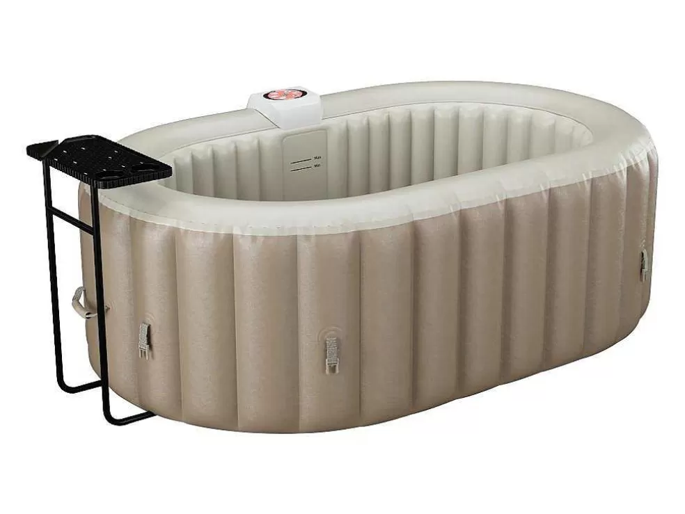 VOGUE SPA Spa Insuflável Oval 2 Lugares C190 X L120 X A65 Cm, 90 Jatos De Ar, Taupe E Bege - B-Lucky* Spa Insuflável