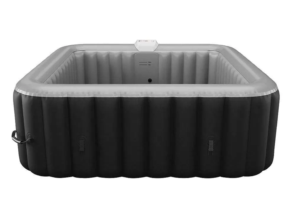VOGUE SPA Spa Insuflável Quadrado 6 Péssoas - C185 X L185 X A65 Cm - 140 Saidas De Ar - Preto E Cinza - B-Cosy* Spa Insuflável