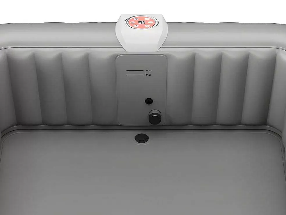VOGUE SPA Spa Insuflável Quadrado 6 Péssoas - C185 X L185 X A65 Cm - 140 Saidas De Ar - Preto E Cinza - B-Cosy* Spa Insuflável