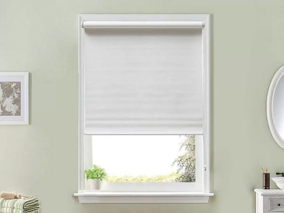 Vente-unique Store De Rolo Opaco Em Poliester - 120 X 180 Cm - Branco - Marrila* Persianas De Interior