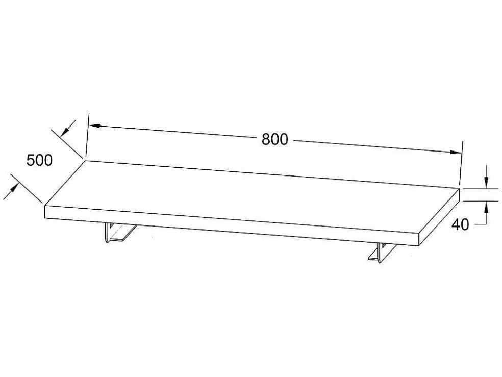 Vente-unique Suporte Suspenso Em Teca Clara Com Esquadros De Fixacao Brancos E Lavatório De 80 X 50 Cm - Sukawati* Móvel De Parede Para Casa De Banho