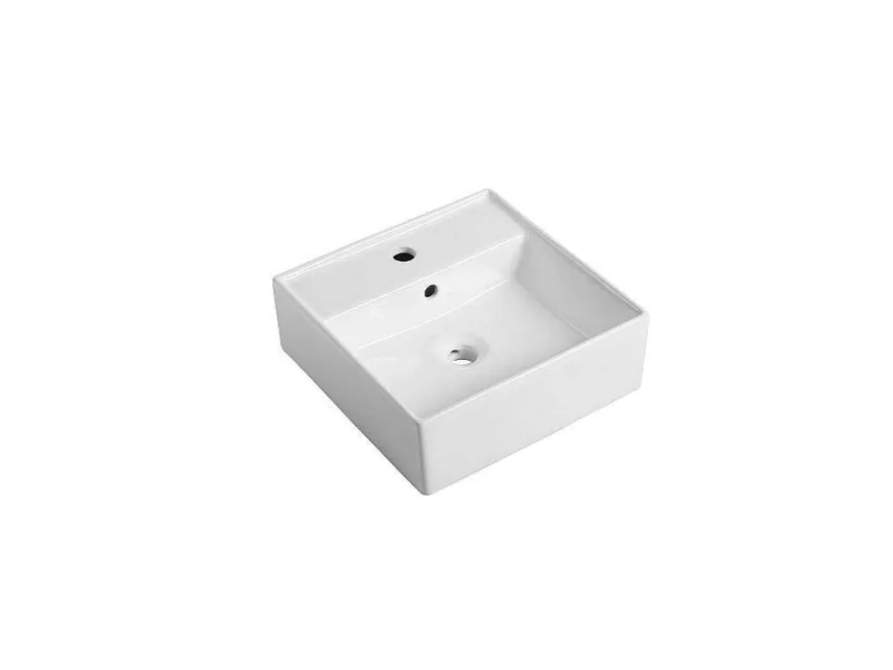Vente-unique Suporte Suspenso Em Teca Escura Com Esquadros De Fixacao Pretos E Lavatório De 80 X 50 Cm - Sukawati* Móvel De Parede Para Casa De Banho