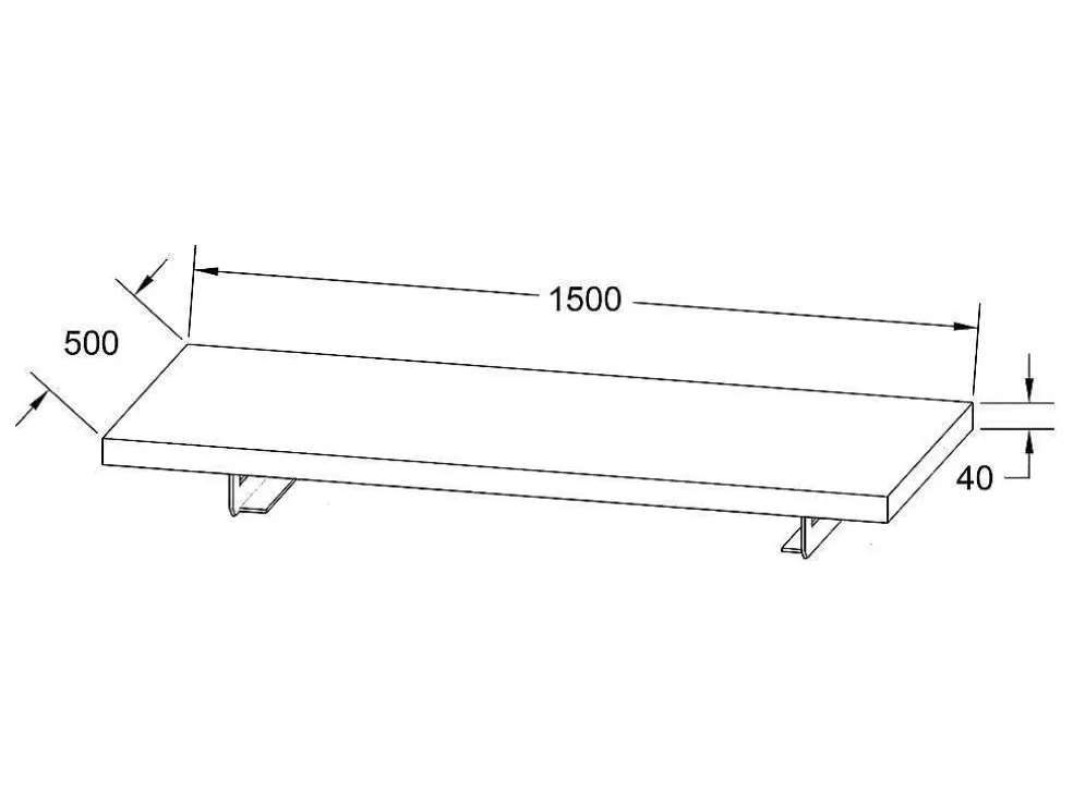 Vente-unique Suporte Suspenso Em Teca Escura Com Esquadros De Fixacao Pretos E Lavatório Duplo De 150 X 50 Cm - Sukawati* Móvel De Parede Para Casa De Banho