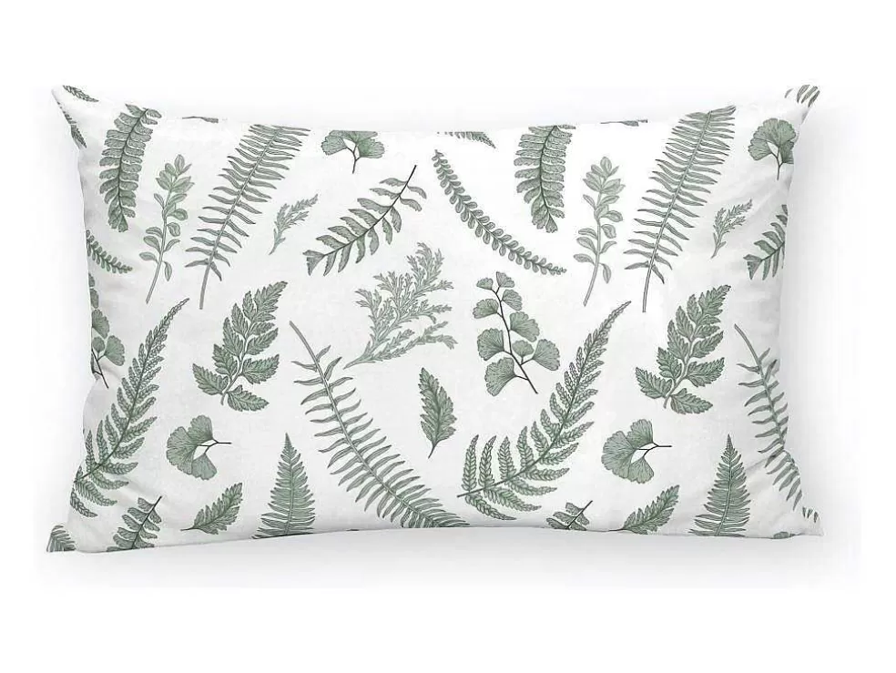 Purline Taie D'Oreiller 100% Coton 1 Piece Blanc A Feuilles Vertes 80X80* Roupa De Cama