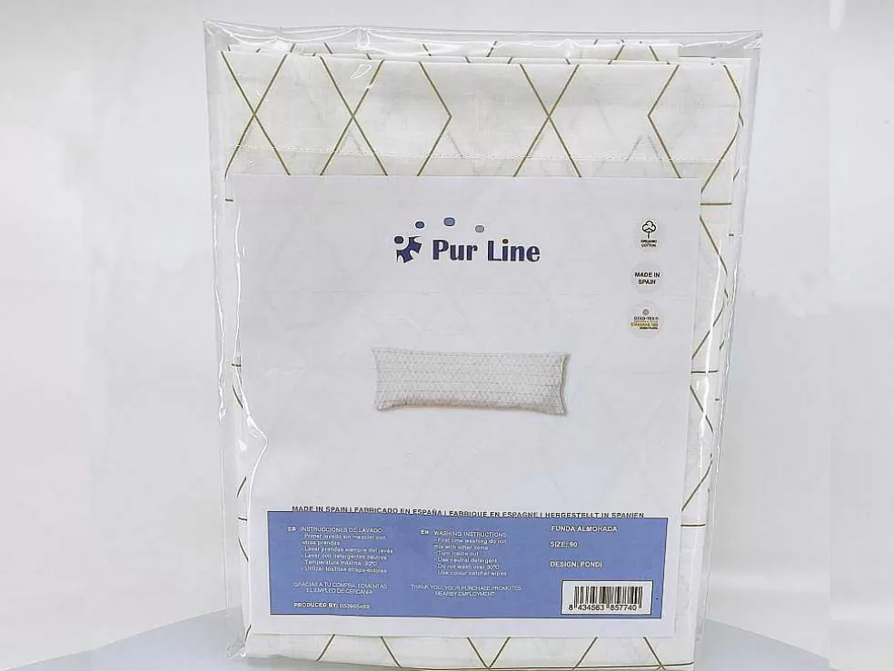 Purline Taie D'Oreiller 100% Coton 1 Piece Blanc A Rayures Vertes 45X125* Roupa De Cama