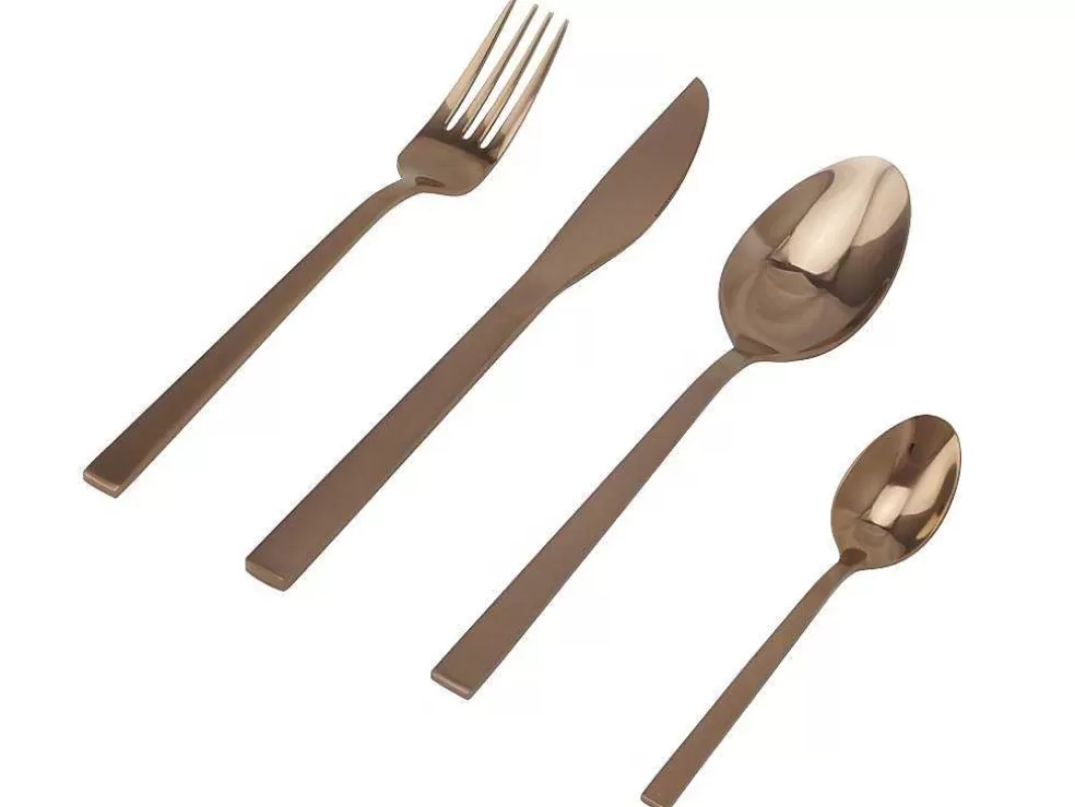 OZAIA Talheres 16 Pecas Em Inox Cor Cobreado Com Acabamento Brilhante - Melly* Louça E Utensílios De Cozinha