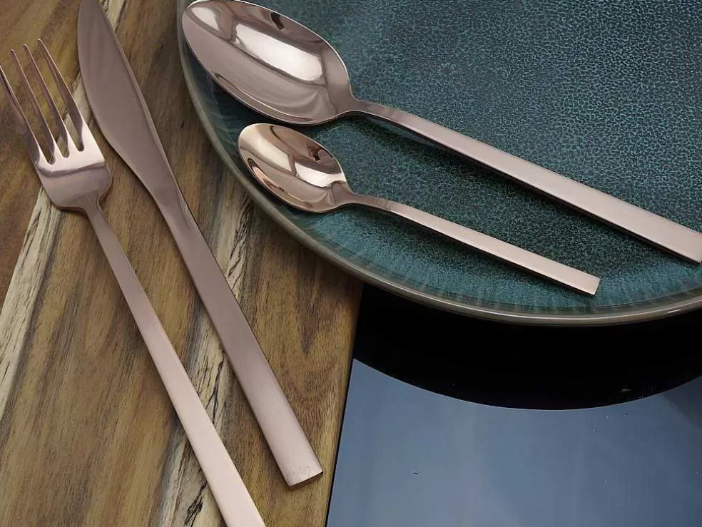 OZAIA Talheres 16 Pecas Em Inox Cor Cobreado Com Acabamento Brilhante - Melly* Louça E Utensílios De Cozinha