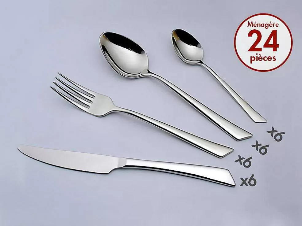 OZAIA Talheres 24 Pecas Em Inox Grazia - Acabamento Espelhado - Cor Prata* Louça E Utensílios De Cozinha