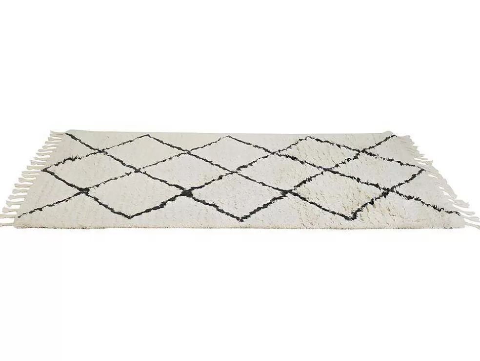 OZAIA Tapete As Riscas 100% La - 120X170 Cm Bege E Preto Marcus* Tapete De Sala