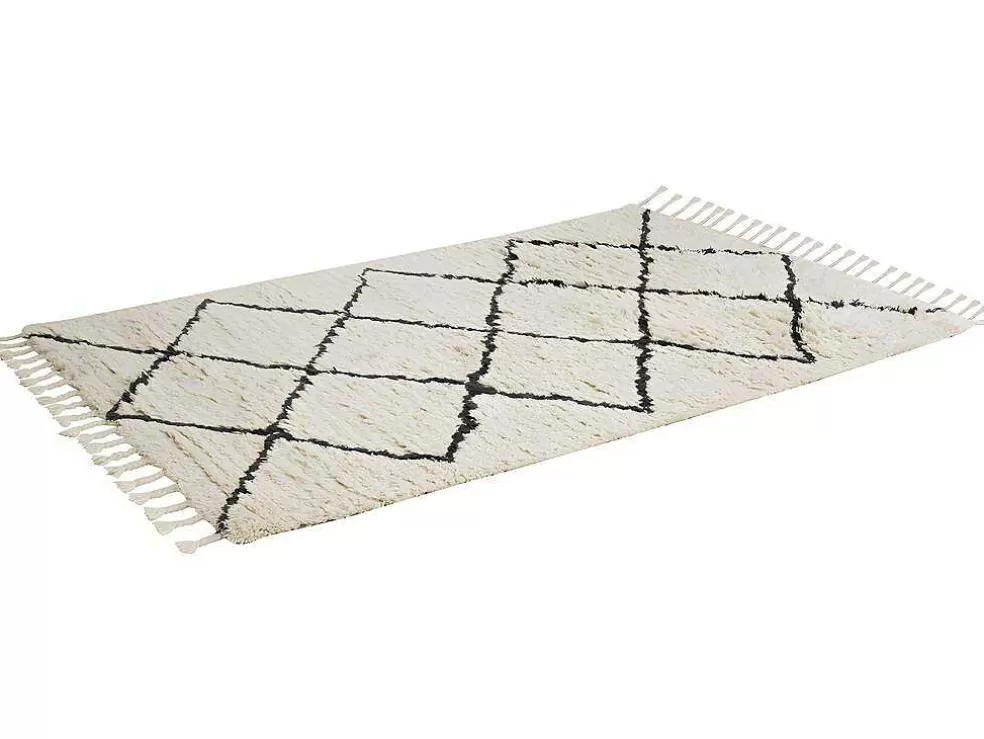 OZAIA Tapete As Riscas 100% La - 160X230 Cm Bege E Preto Marcus* Tapete De Sala