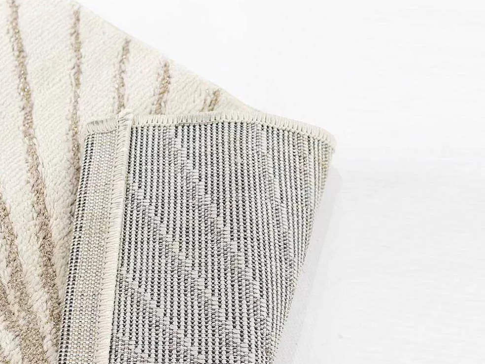 OZAIA Tapete Com Motivos Acabamento Lurex Dourado De 120X170 Cm Cor Bege - Livno* Tapete Pequeno