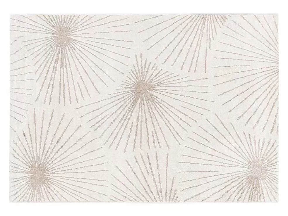 OZAIA Tapete Com Motivos Acabamento Lurex Dourado De 120X170 Cm Cor Bege - Livno* Tapete Pequeno