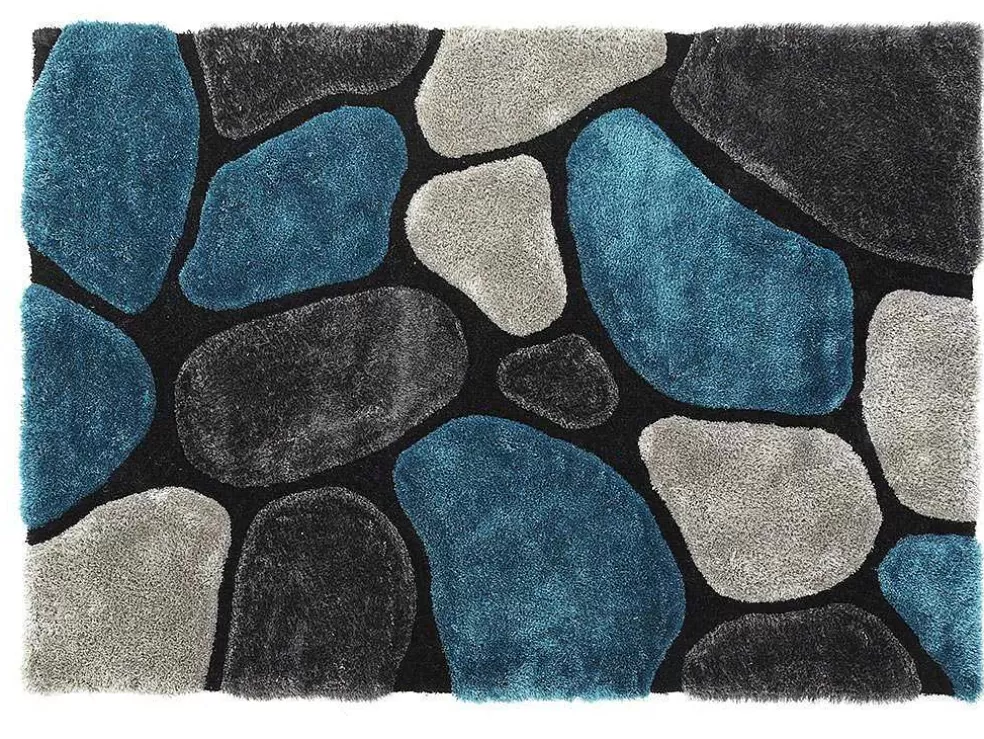 OZAIA Tapete Com Pelo Pietra Turquesa E Cinzento - Poliester - 140 X 200 Cm* Tapete De Sala