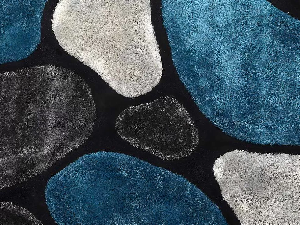 OZAIA Tapete Com Pelo Pietra Turquesa E Cinzento - Poliester - 140 X 200 Cm* Tapete De Sala