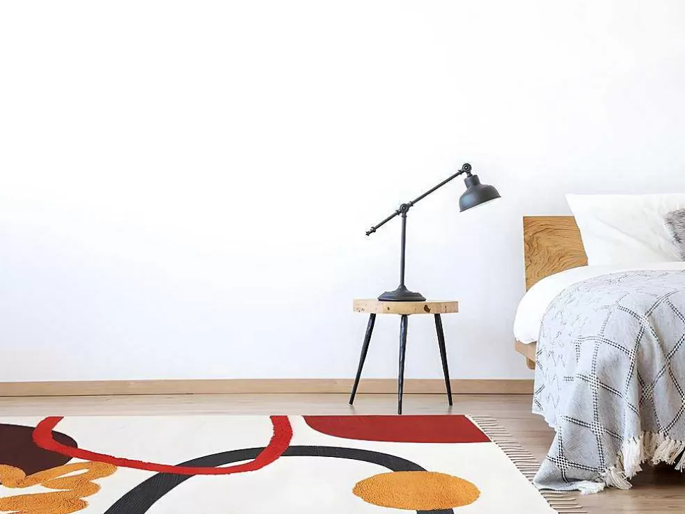 OZAIA Tapete Com Relevos Em Algodao Estampado De 120 X 170 Cm Multicolor - Palmas* Tapete De Sala