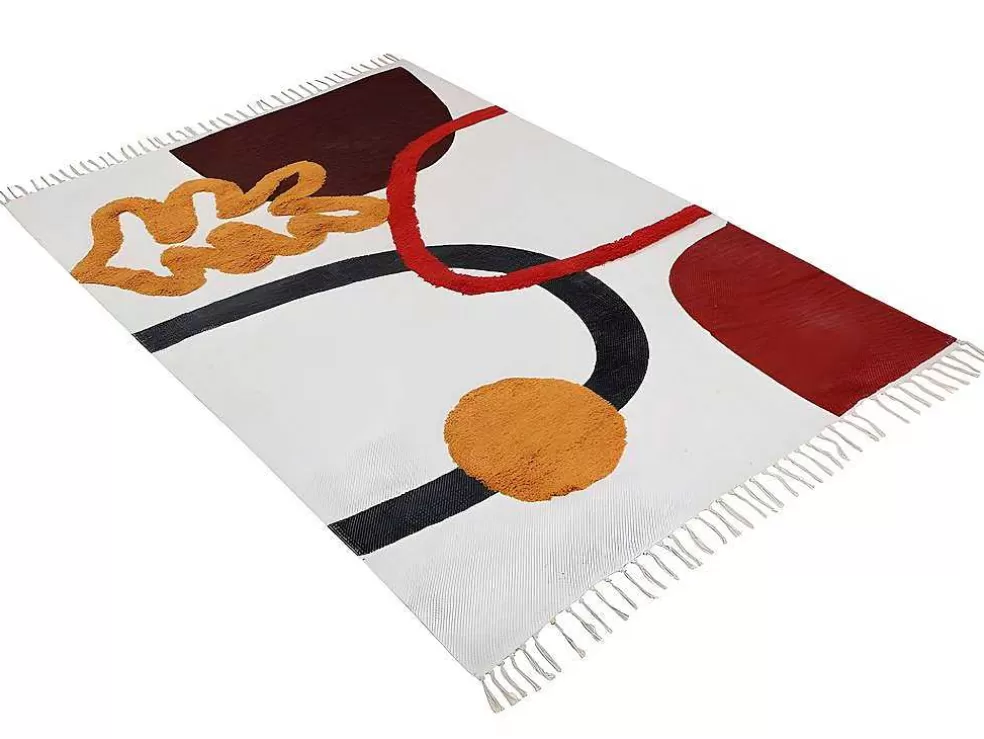 OZAIA Tapete Com Relevos Em Algodao Estampado De 120 X 170 Cm Multicolor - Palmas* Tapete De Sala