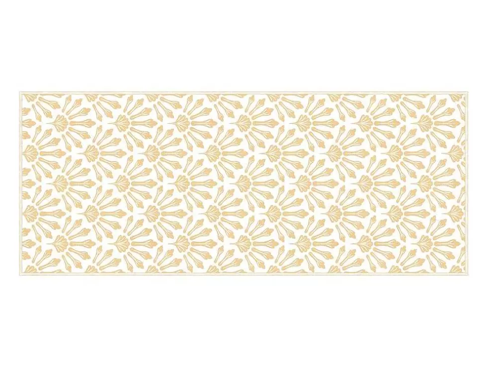 OZAIA Tapete De Corredor Em Vinil Art Deco 66X160 Cm Bege E Branco - Duchessy* Tapetes De Corredor