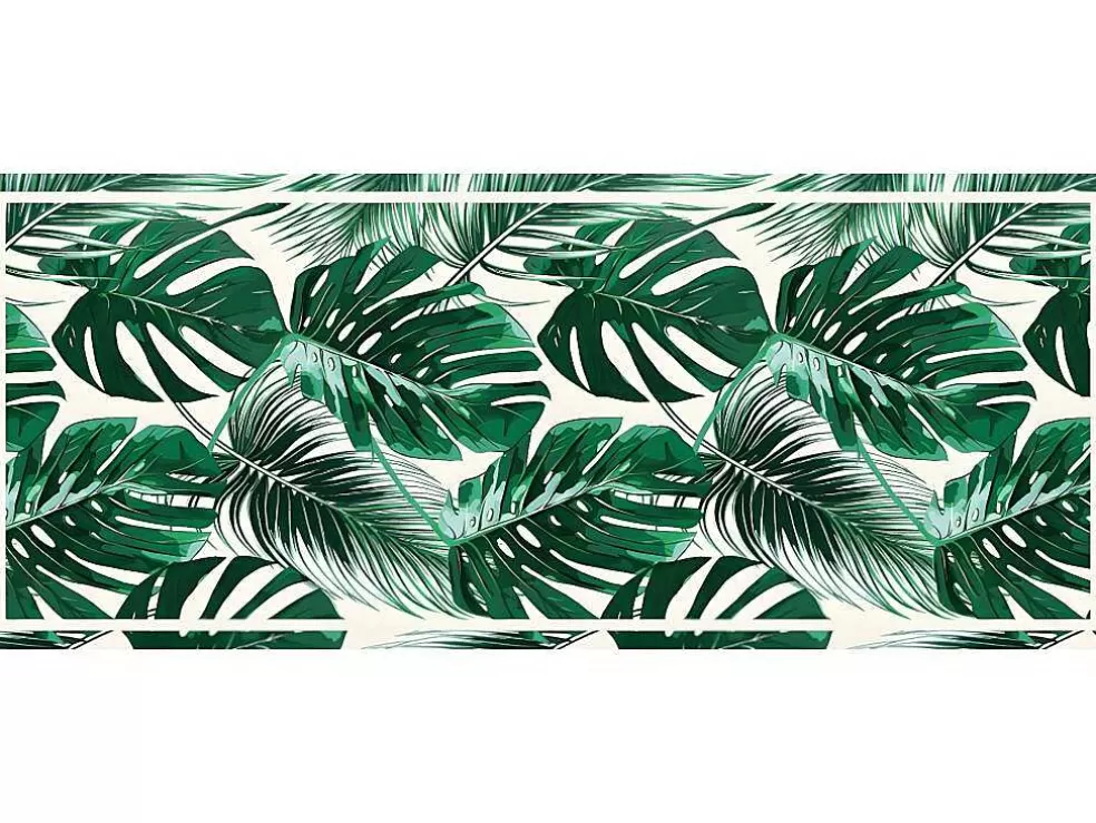 OZAIA Tapete De Corredor Em Vinil Estilo Etnico Sierrana - 66X160 Cm - Verde E Branco* Tapetes De Corredor
