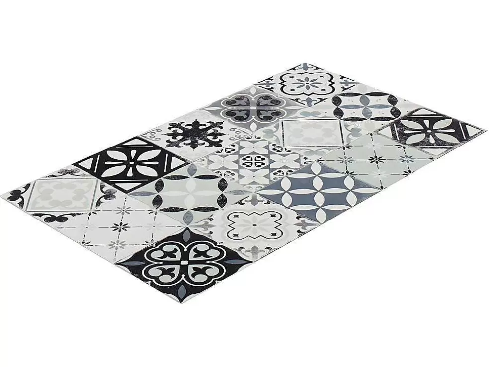OZAIA Tapete De Cozinha Em Vinil Efeito Mosaico Hidraulico Mosai - 49,5X83 Cm - Preto E Branco* Acessórios E Arrumação De Cozinha